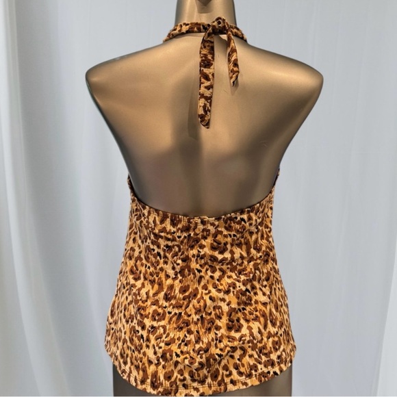 💟💎Liz Claiborne Leopard Print Halter Tank Top - Picture 4 of 12